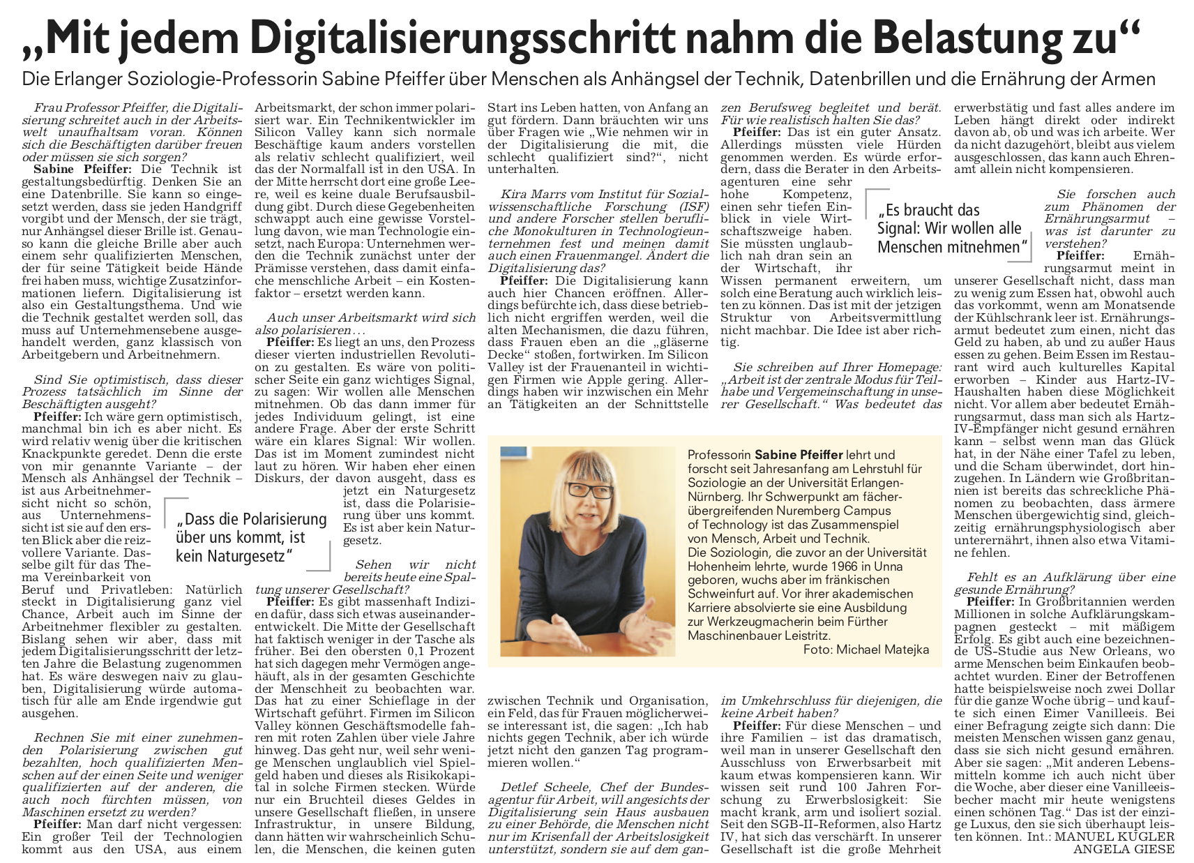 Interview in den Nürnberger Nachrichten
