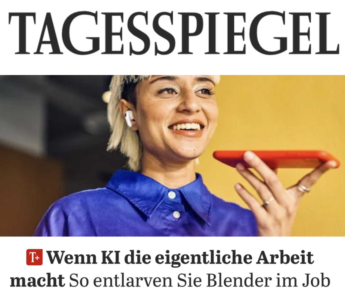 Gezeigt wird ein Foto des Artikelsstarts im Tagesspiegel