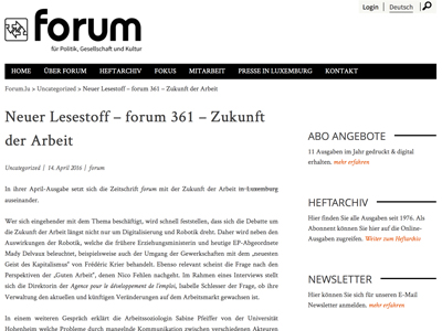 forum – Pfeiffer – Zukunft der Arbeit