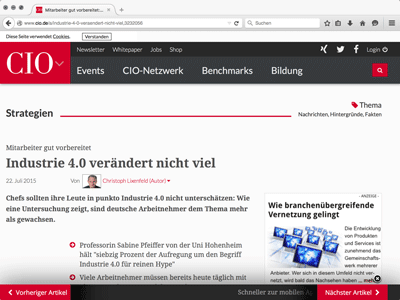 CIO – Pfeiffer – Mitarbeiter gut vorbereitet