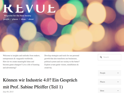Gespräch mit Sabine Pfeiffer in Revue: Können wir Industrie 4.0?