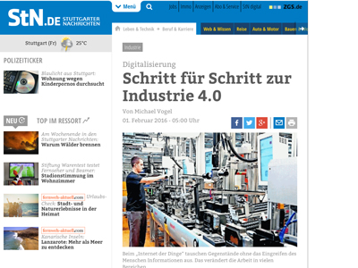 Stuttgarter Nachrichten – Pfeiffer – Schritt für Schritt zur Industrie 4.0