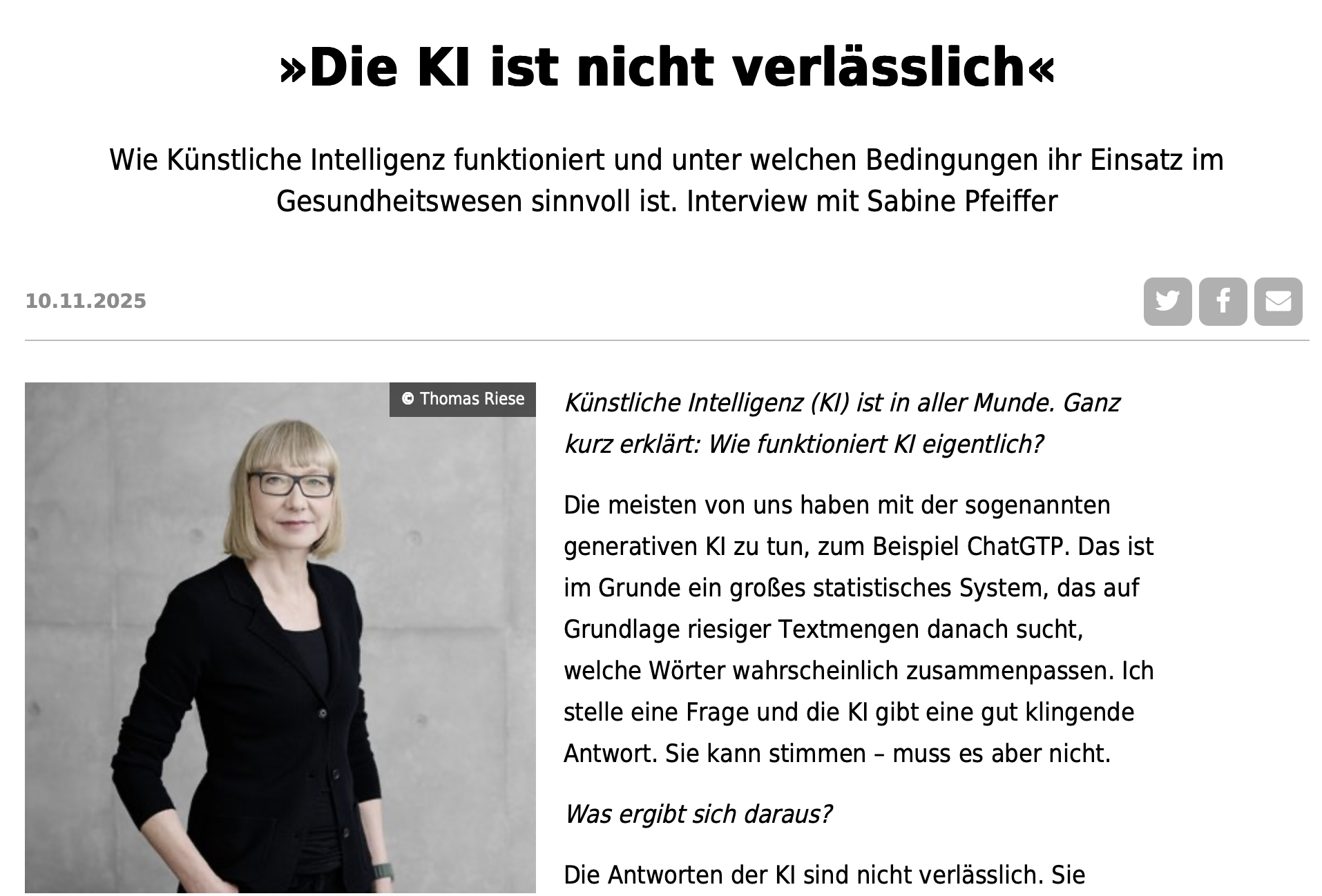 Interview in der Sendung mehr/wert des BR Fernsehens