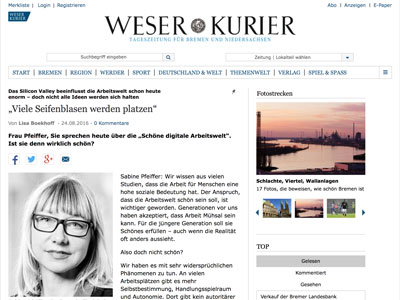 Weser Kurier - Pfeiffer - Viele Seifenblasen werden platzen